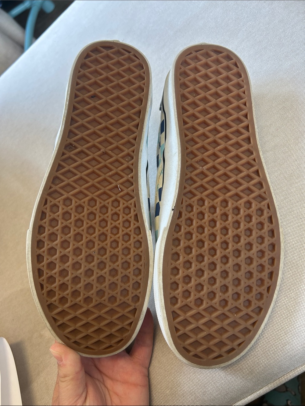Vans Womens 9 slip On Checkerboard Sneakers - Navy & Light Blue - Picture 2 of 2